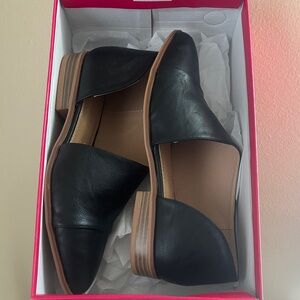 Catherine Malandrino Black Faux Leather Cutout Flats